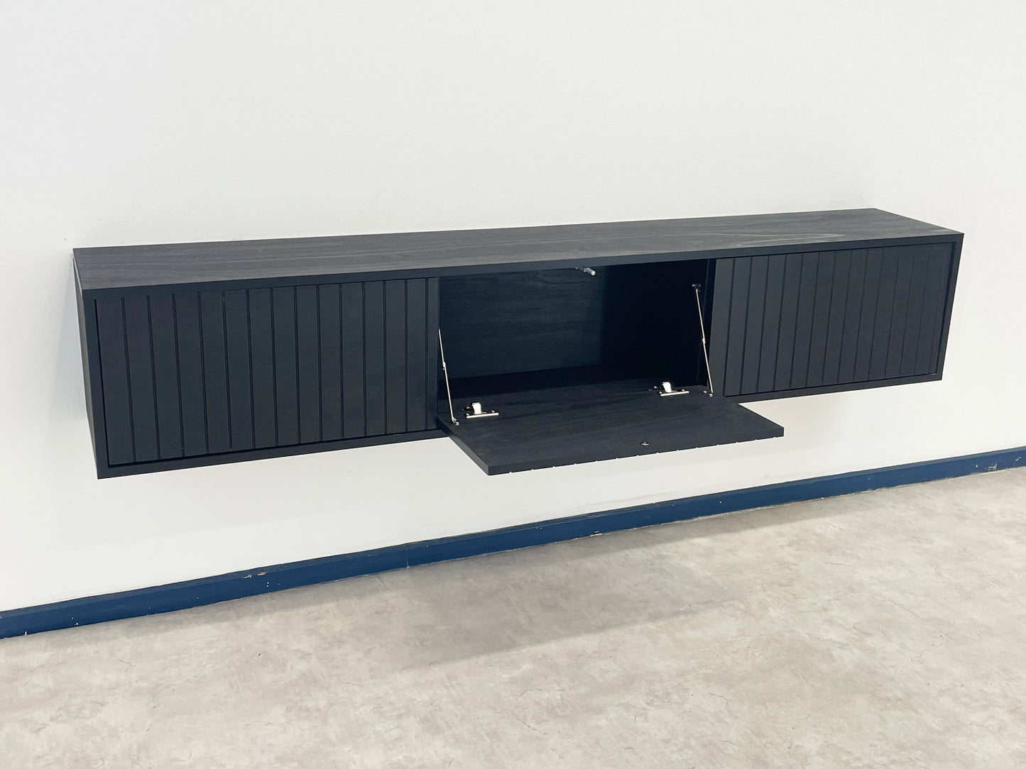 TV Meubel Massief Hout Zwart Beuken 3 deuren ART 9010