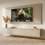 Hardhouten TV Meubel 3 deuren - Met Wandplaat - Compleet set