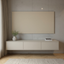 Hardhouten TV Meubel 3 deuren - Met Wandplaat - Compleet set