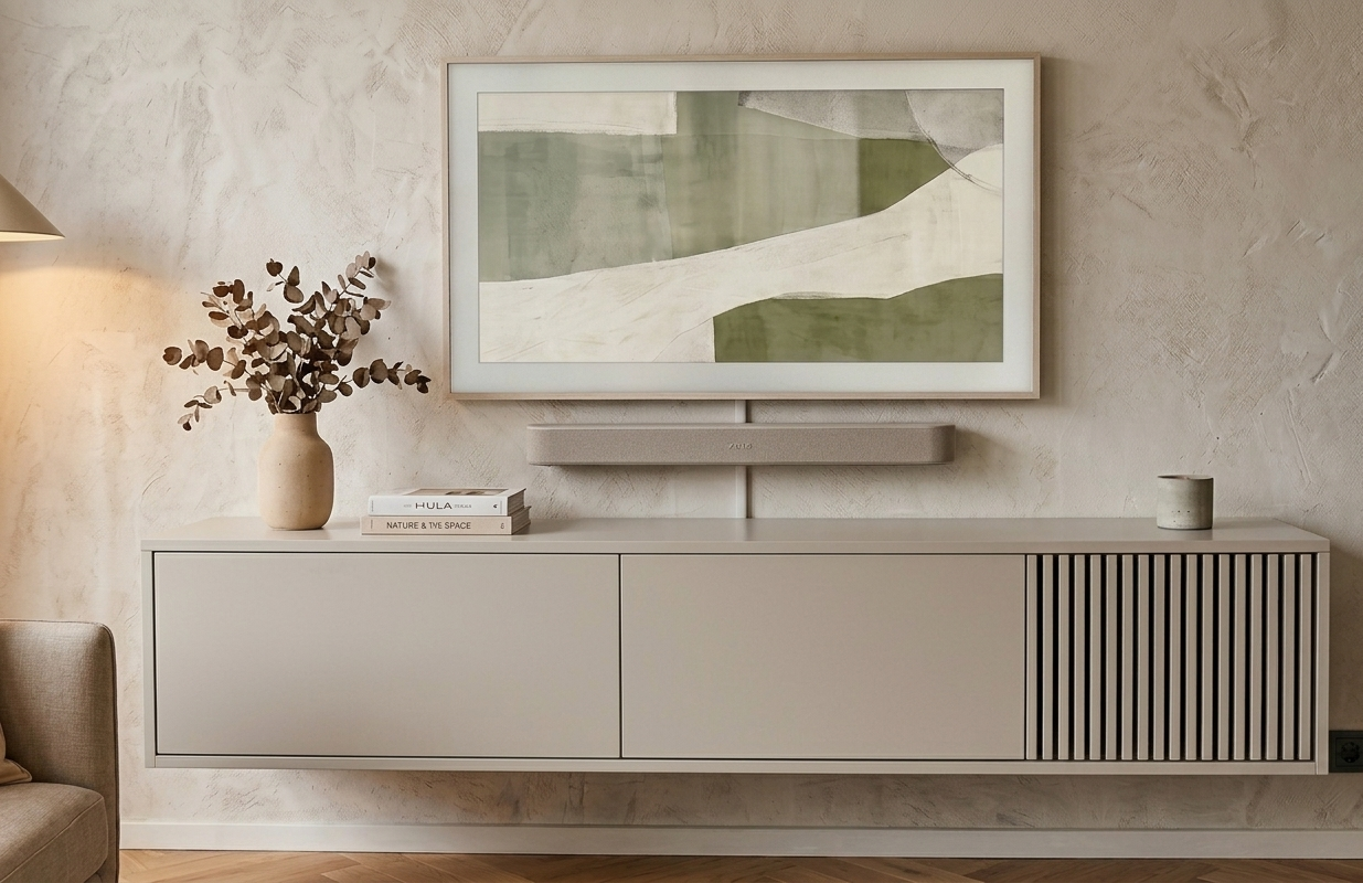 Zwevende TV Meubel - Push-to-open kliksysteem - 3 klepdeuren - Beige | Zwart | Wit |