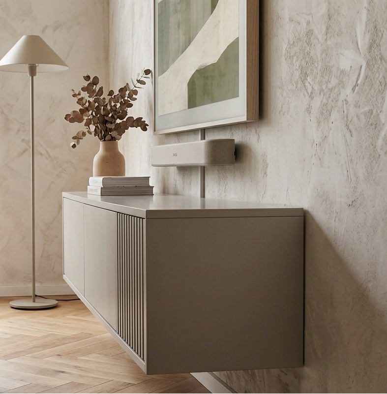 Zwevende TV Meubel - Push-to-open kliksysteem - 3 klepdeuren - Beige | Zwart | Wit |