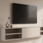 Zwevende TV Meubel - Beukenhout - Push-to-open - 1 klepdeur - midden vak- Beige | Zwart | Wit | Donkerbruin