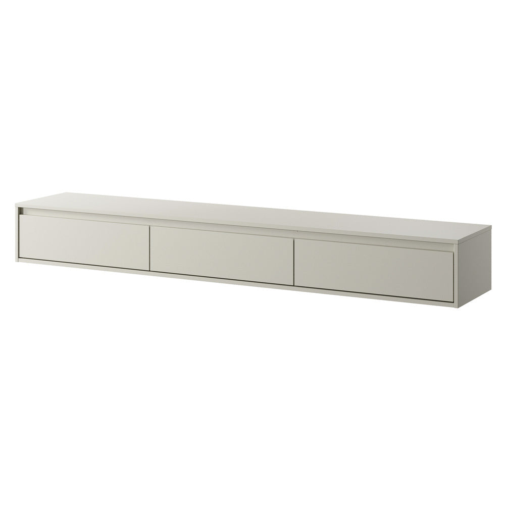 Zwevende TV Meubel - Beukenhout - 3 klepdeuren - Beige | Zwart | Wit