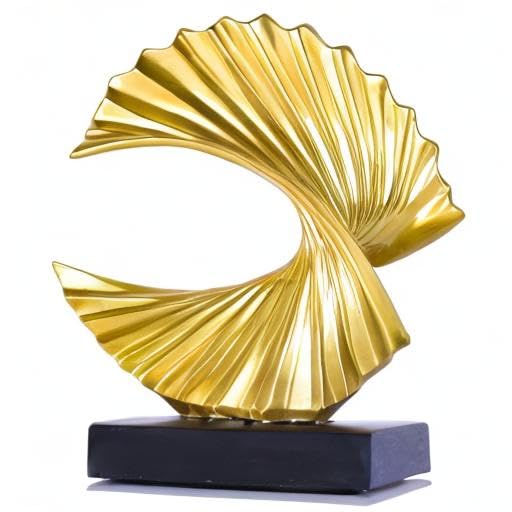 XMGZQ Moderne Abstracte Kunst Hars Standbeeld Woondecoratie-Wave Sculptuur Decoratie Ornamenten voor Woonkamer Eetkamer Kantoorkast Bar Planken Tafel Midden Stukken (B)