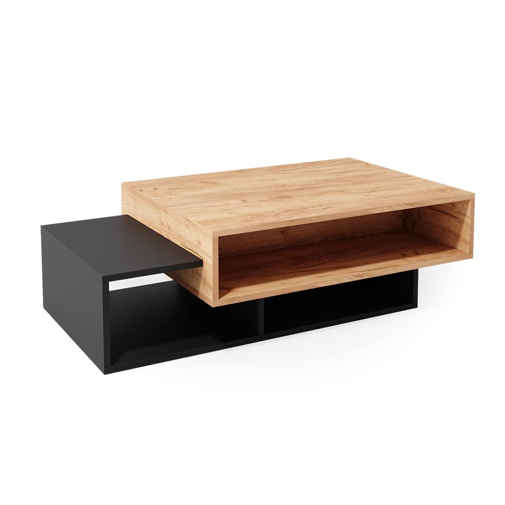 Vicco Salontafel Bari antraciet/Goldkraft eiken 105 x 32 cm