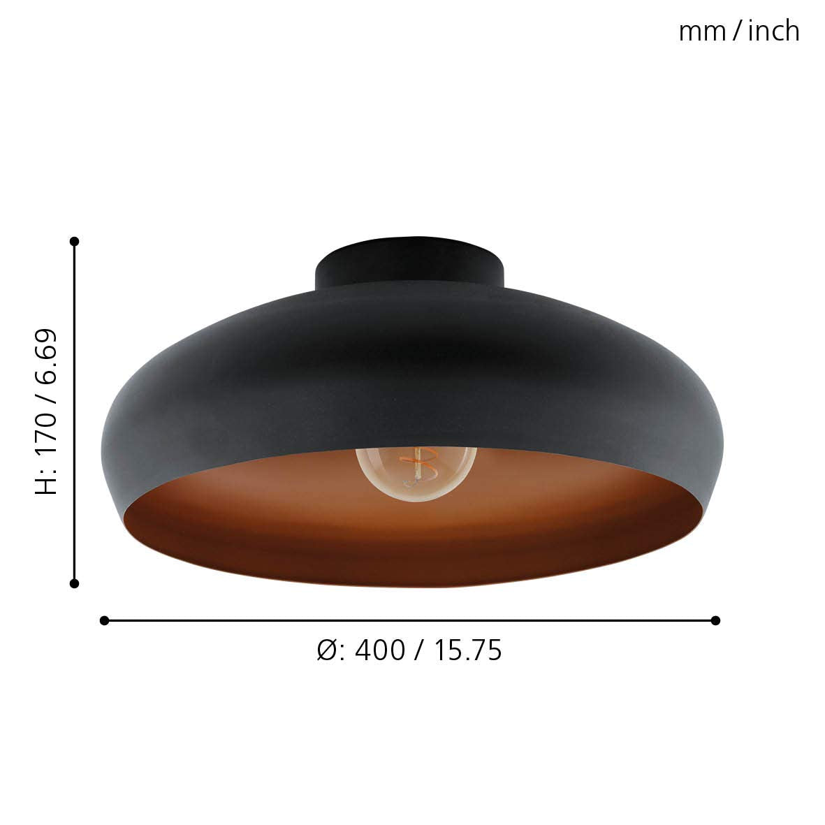 EGLO Plafondlamp Mogano