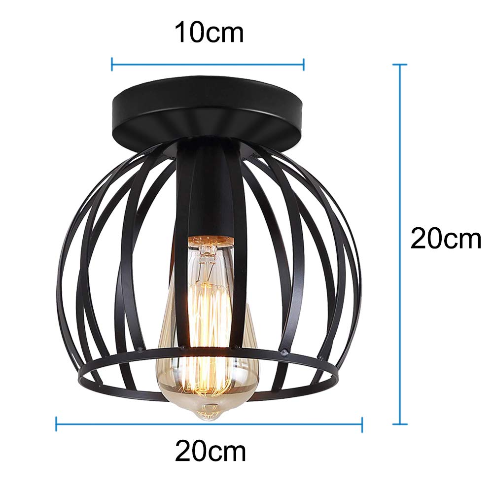 iDEGU Vintage industriële plafondlamp met metalen kooi
