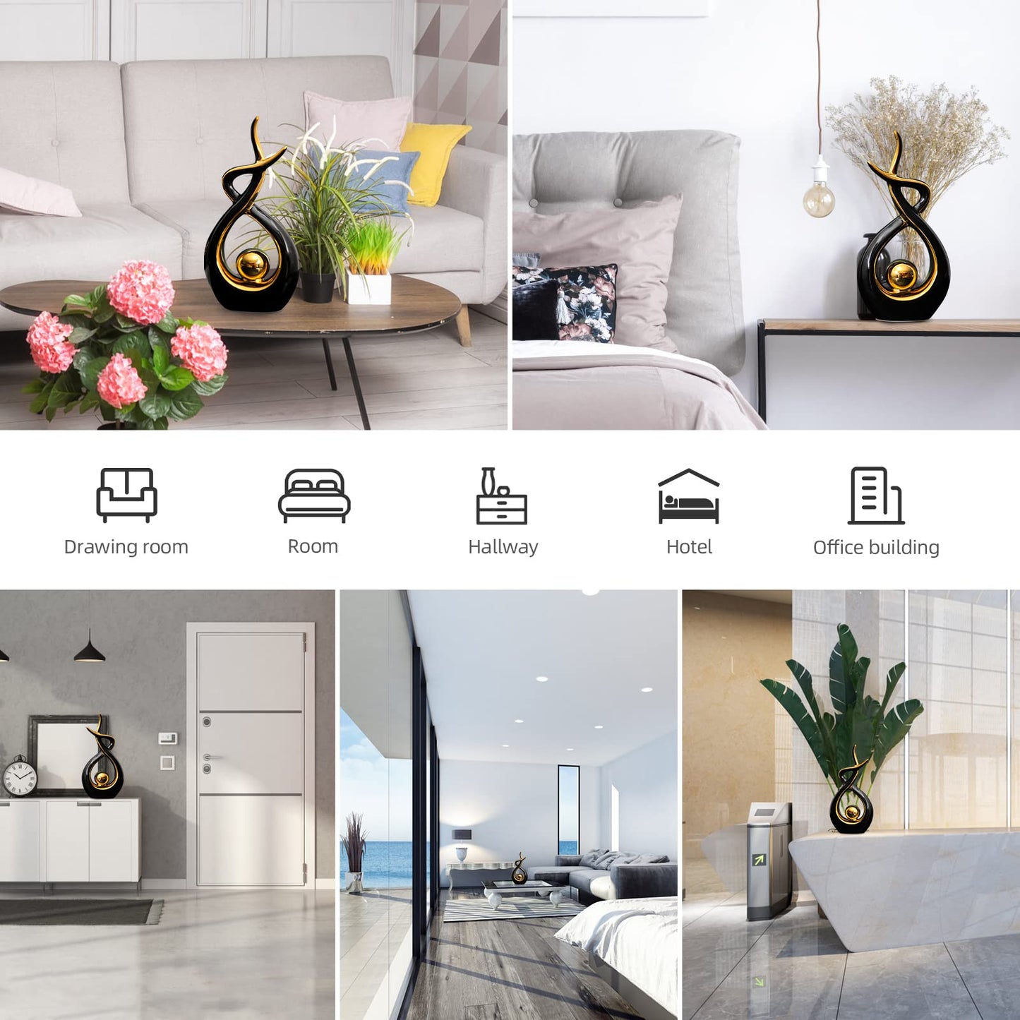 Keramisch decoratieobject, moderne sculpturen, abstracte decoratie, woonkamer, moderne decoratie, abstract handwerk voor decoratie, slaapkamer, tafeldecoratie, kantoor, sculptuur, woningen en beelden