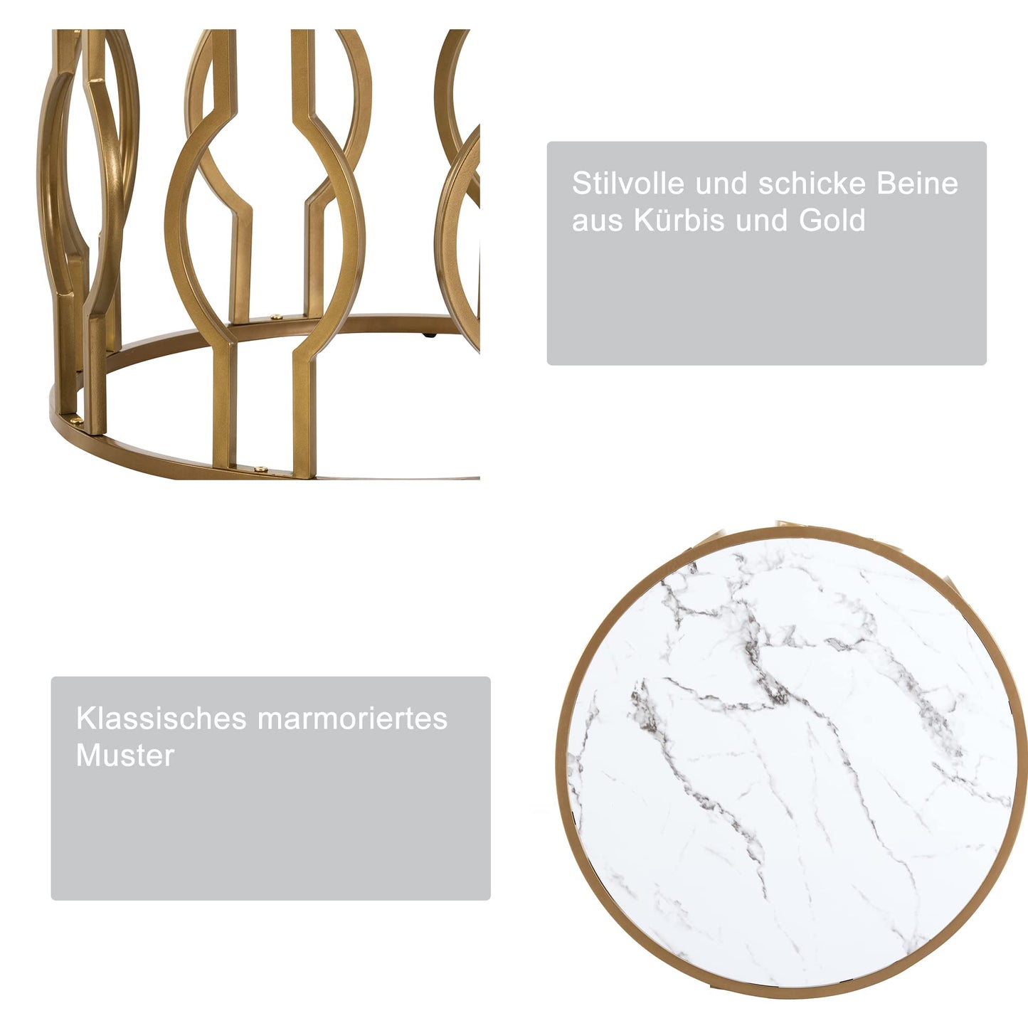 Salontafel goudkleurig stalen frame