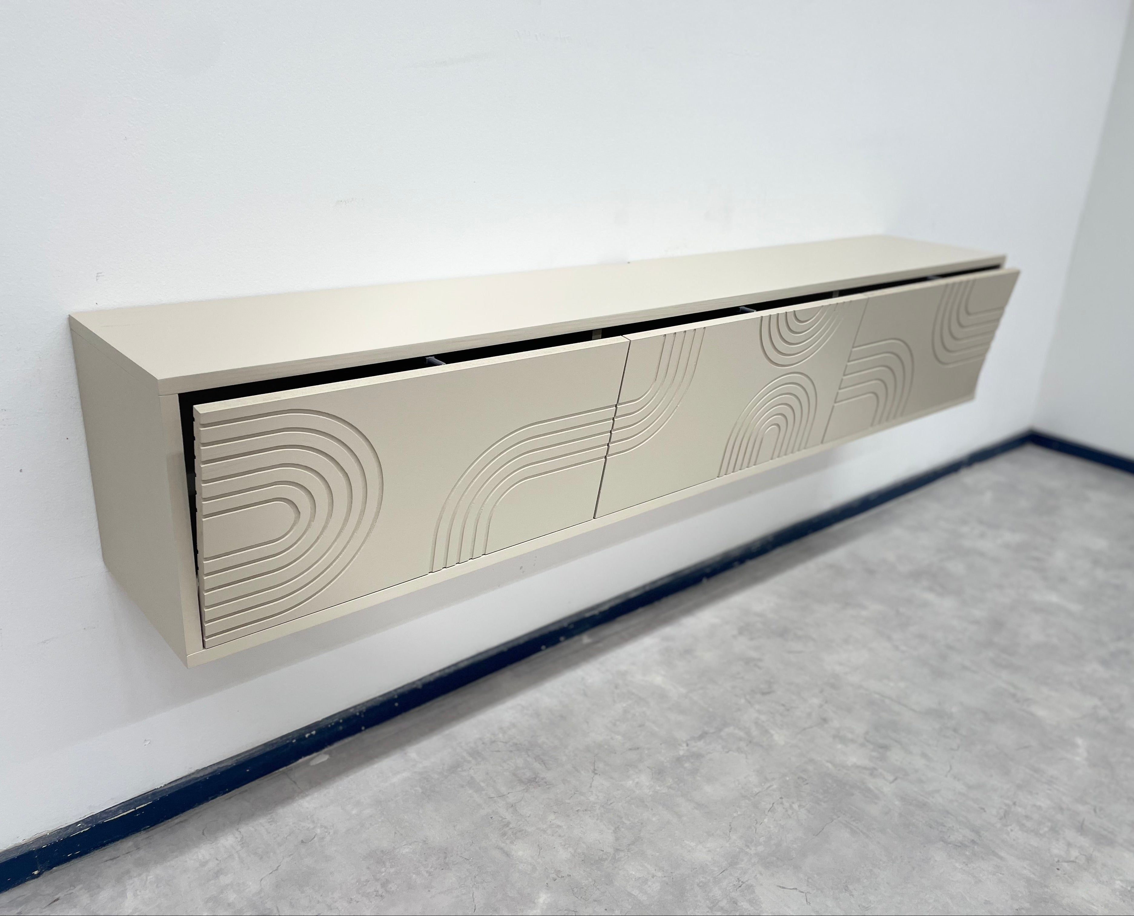 Japandi TV Meubel - ART 4300 - Zwevend Hardhout TV Meubel – Vormez.nl