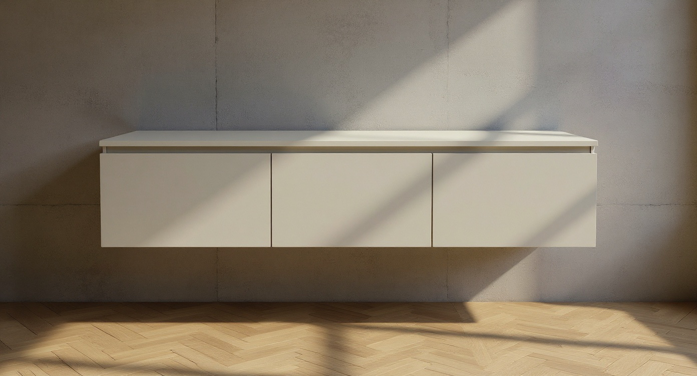 Massief hardhout TV Meubel met 3 klepdeuren