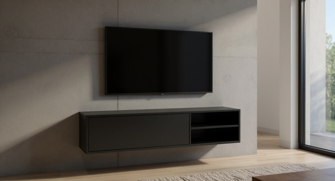 Massief TV Meubel met 1 klepdeur