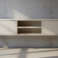 Zwevende TV Meubel - Beukenhout - Push-to-open - 2 klepdeuren - midden vak- Beige | Zwart | Wit | Donkerbruin