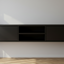 Zwevende TV Meubel - Beukenhout - Push-to-open - 2 klepdeuren - midden vak- Beige | Zwart | Wit | Donkerbruin
