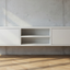 Zwevende TV Meubel - Beukenhout - Push-to-open - 2 klepdeuren - midden vak- Beige | Zwart | Wit | Donkerbruin