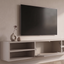 Zwevende TV Meubel - Beukenhout - Push-to-open - 1 klepdeur - midden vak- Beige | Zwart | Wit | Donkerbruin