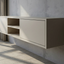 Zwevende TV Meubel - Beukenhout - Push-to-open - 2 klepdeuren - midden vak- Beige | Zwart | Wit | Donkerbruin