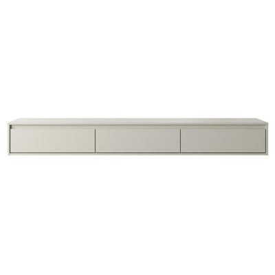 Zwevende TV Meubel - Beukenhout - 3 klepdeuren - Beige | Zwart | Wit