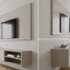 Hardhouten TV Meubel 2 deuren - Met Wandplaat - Compleet set
